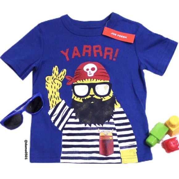 NWT Joe Fresh Blue “Yarrr! Funky Graphic Tee - Picture 2 of 6